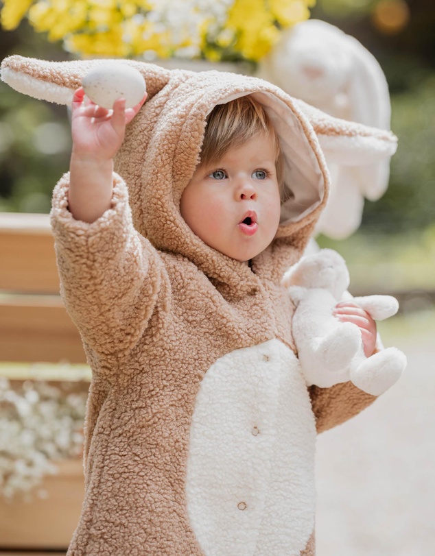 Bebe by Minihaha - Latte Sherpa Romper - Babies-Kids