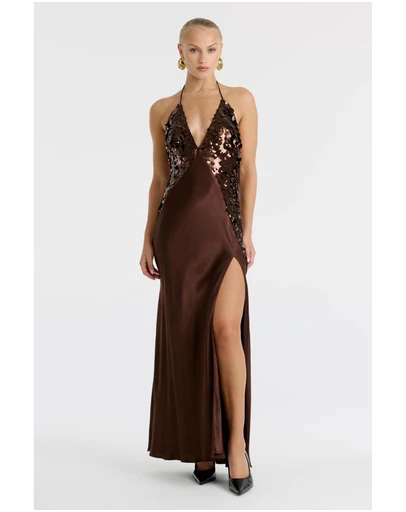Bardot - Yve Sequin Halter Dress