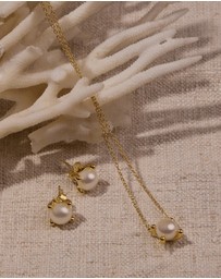 Najo - Moana Yellow Gold Pearl Earring