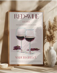 Olive et Oriel - Greek Wine Elegance by Nazma Khokhar Art Print