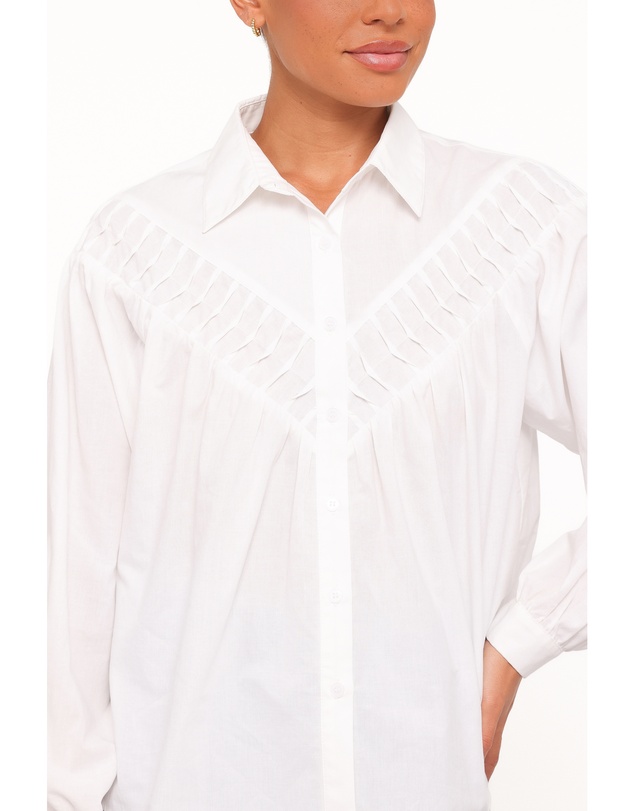 Petal & Pup - Watson Lace Inset Shirt - White