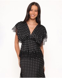 Petal & Pup - Ailbhe Top - Black Polka Dot