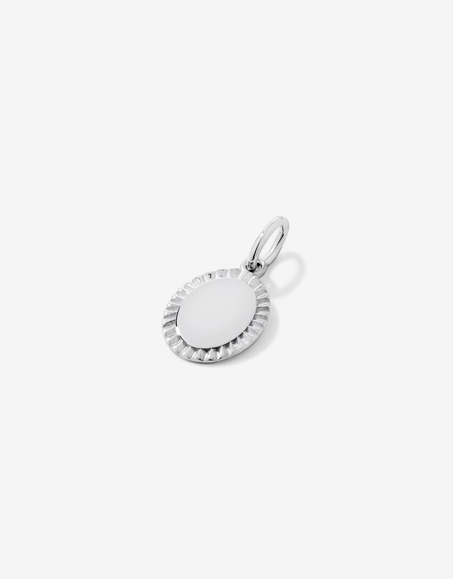 Michael Hill - Engravable Sunray Oval Pendant in Sterling Silver