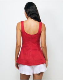 AERE - Bria Linen Top