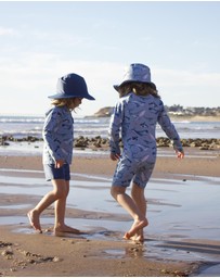 Purebaby - Printed Long Sleeve Sunsuit Swim -Kids-Babies