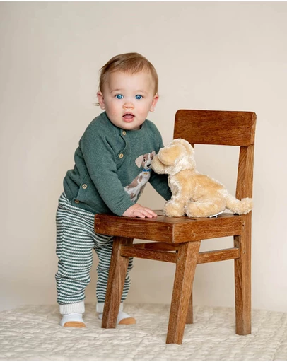 Bebe by Minihaha - Otto Stripe Organic Knitted Leggings - Babies