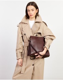 SABEN - Beatrice Shoulder Bag Espresso Croc