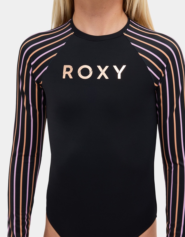Roxy - Girls 8 to 16 Active Stripe Long Sleeve One Piece Swimsuit