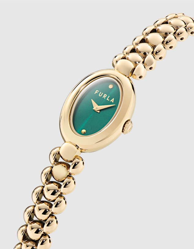 Furla - Delizia Green Yellow Gold-Tone Bracelet Watch
