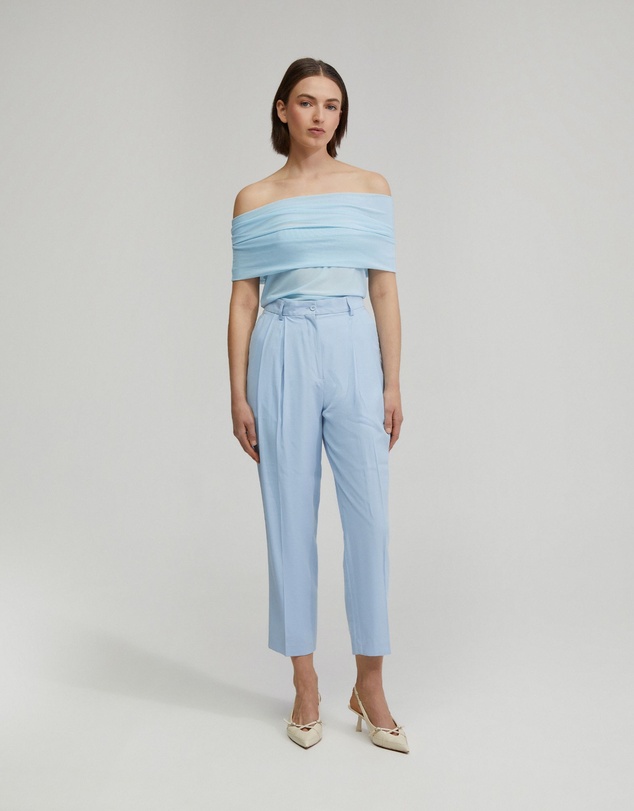 Oxford - Nia Mesh Off-Shoulder Top