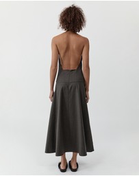 St. Agni - Wool Halter Plunge Dress