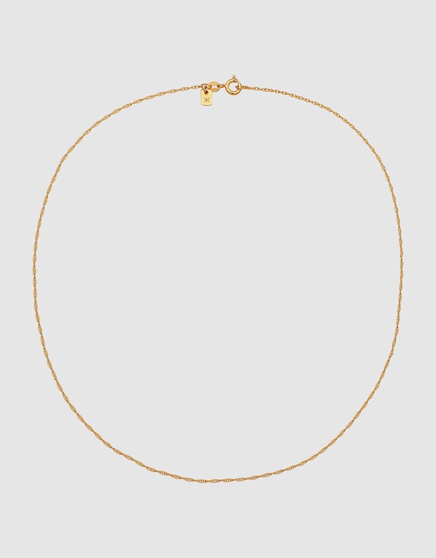 Kuzzoi - ICONIC EXCLUSIVE - Twisted Helix Chain Necklace in Gold-Plated 925 Sterling Silver