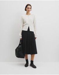 Country Road - Australian Cotton Wool Blend Zip Through Knit Cardigan