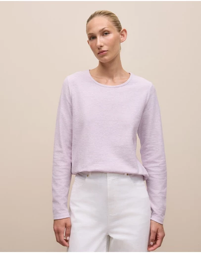 Trenery - Ottoman Marle Long Sleeve T-shirt in Lilac