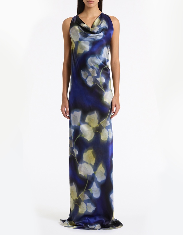 Carla Zampatti - Calla Lily Silk Viscose Cowl Front Gown
