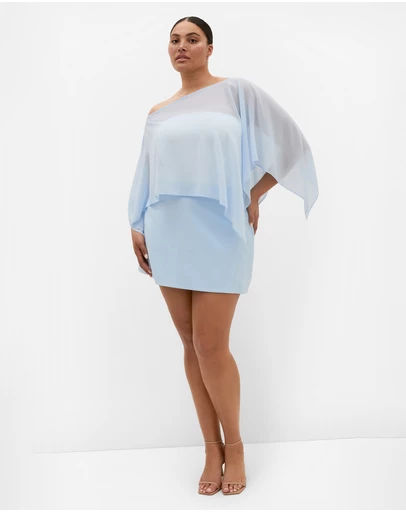 City Chic - Plus size Abbie Mini Skort - sky blue
