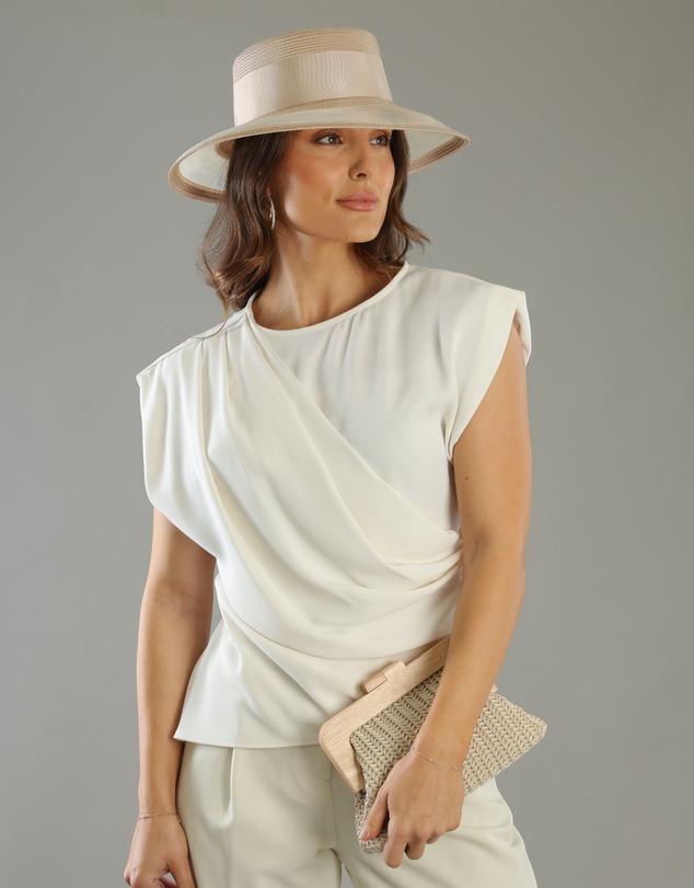 Morgan & Taylor - Marie Racewear Boater in Beige