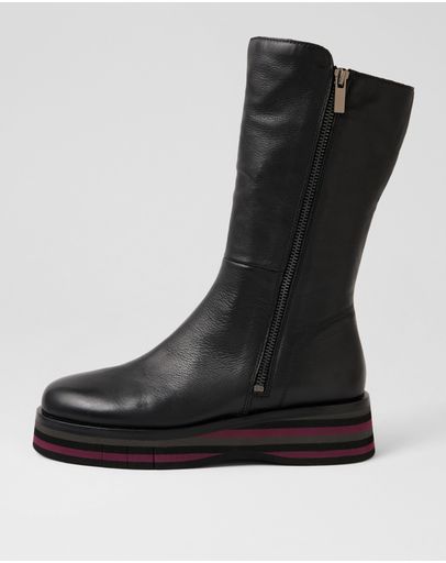 BLACK-GRY&BURGUNDY MULTI