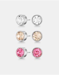 Mestige - Cutesy Earrings Set - Silver Plated