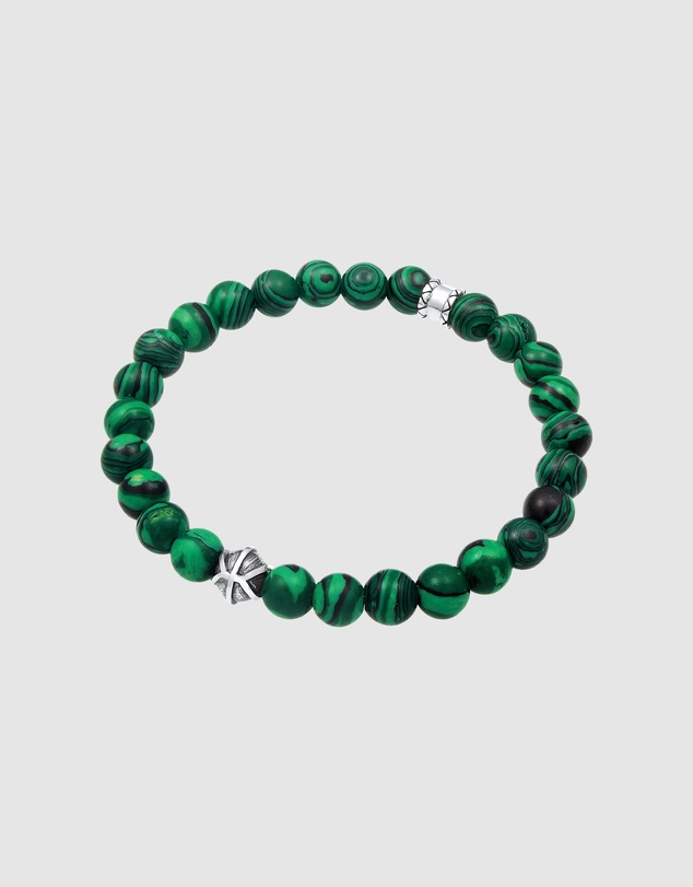 Kuzzoi - ICONIC EXCLUSIVE - Malachite Bead Bracelet with Sterling Silver Elements