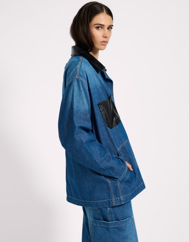 ONE TEASPOON - My Boyfriends Denim Shacket - Blue Pasadena