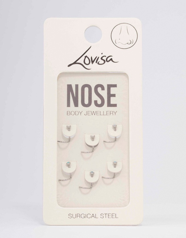 Lovisa - Surgical Steel Blue Mermaid Nose Piercing 6-Pack