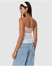 EDIKTED - Rena ribbed peplum top