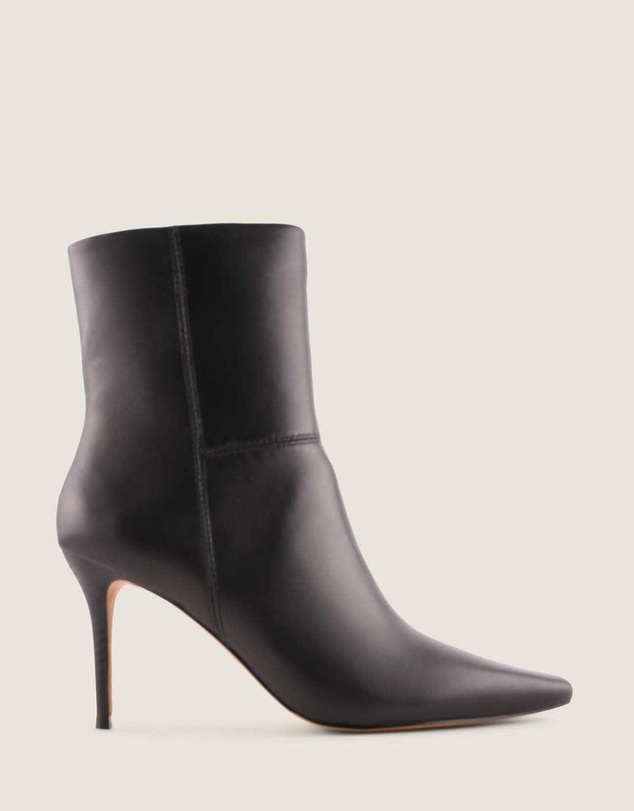 Shelly Shen - Calista Heel Ankle Boots Black Leather