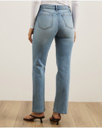 Atmos&Here - Lola Mid Rise Slim Leg Straight Jeans