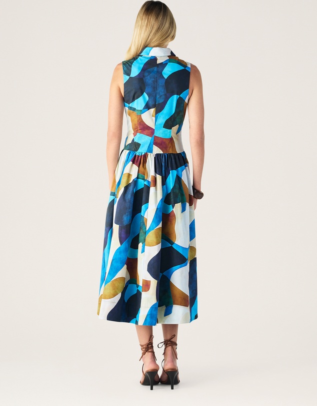 MOS The Label - Celestia Print Sleeveless Midi Dress