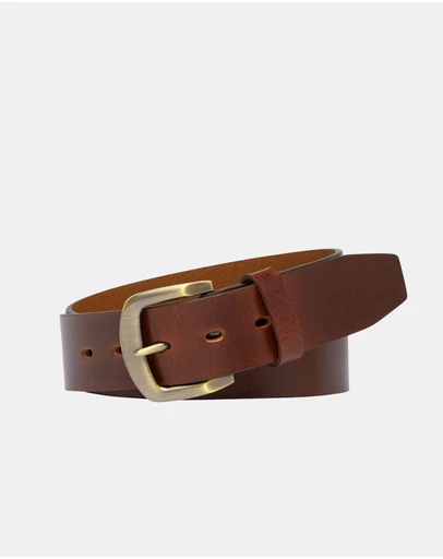Buckle - Jumbuck. Australian Made Full Grain Natural Leather Belt. 38mm width.