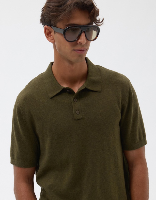 AERE - Silk Blend Smooth Knit Polo