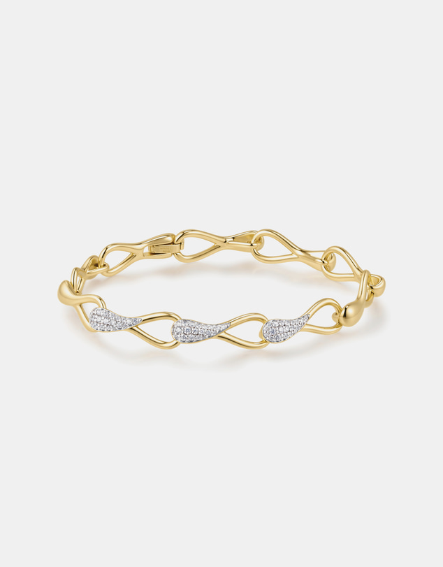 Ania Haie - Gold Pave Sculptural Interlocked Link Bracelet