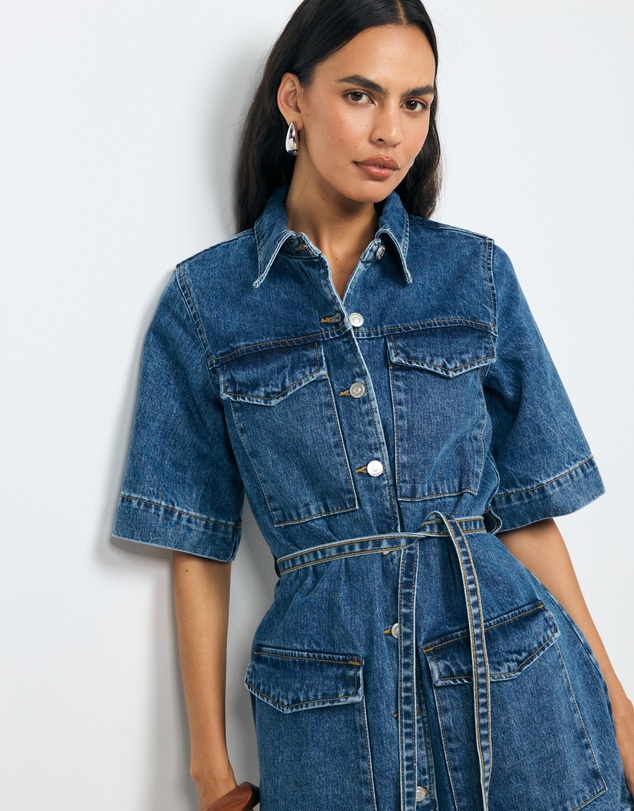 AERE - Rowena Denim Shirt Dress