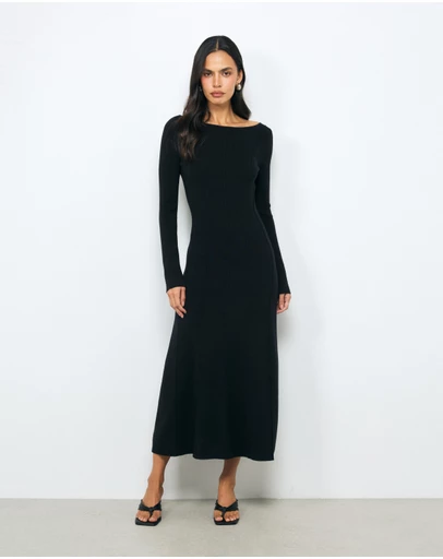AERE - Nori Panelled Knit Midi Dress