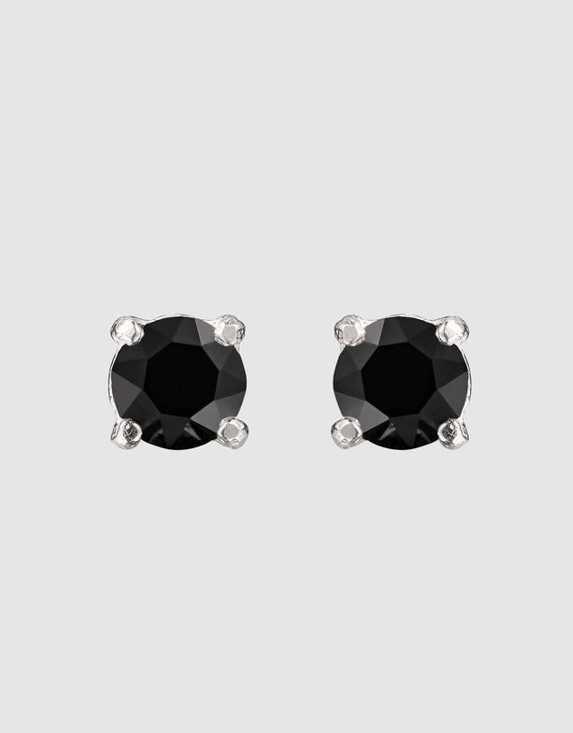 Kuzzoi - ICONIC EXCLUSIVE - Black Crystal Stud Earrings in 925 Silver