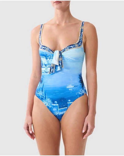 Camilla - Sweetheart Neck One Piece with Tie Front