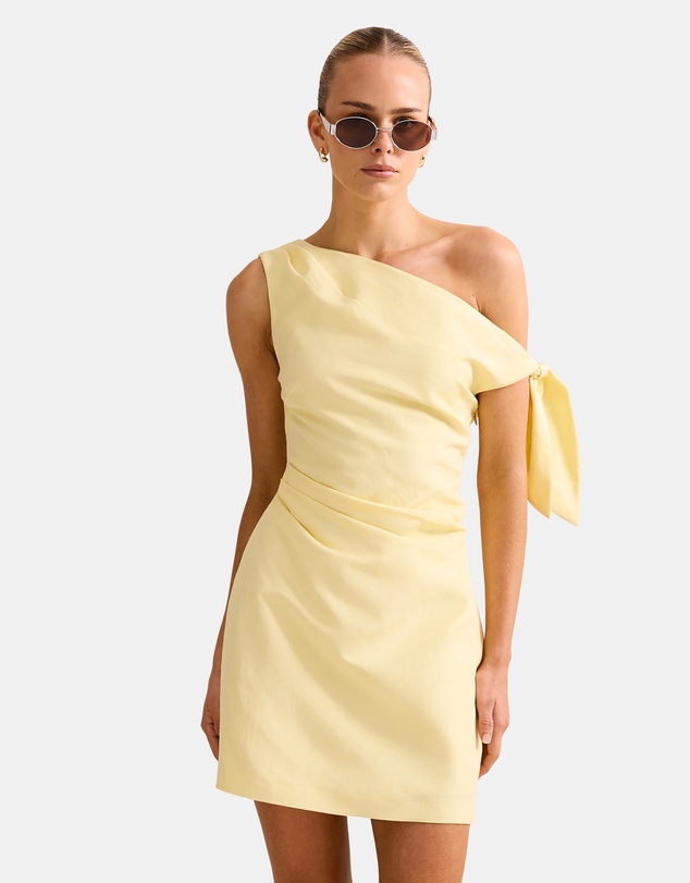 Forever New - Cinzia Tipped Shoulder Linen Mini Dress