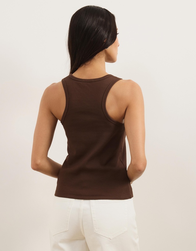 Atmos&Here - Ava Deep Scoop Organic Rib Racer Back Tank Top