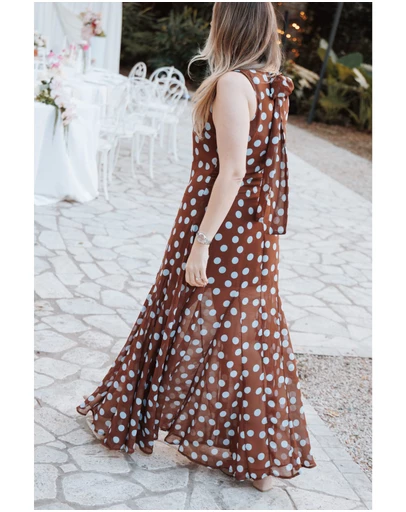 Petal & Pup - Keani Maxi Dress - Brown Polka Dot