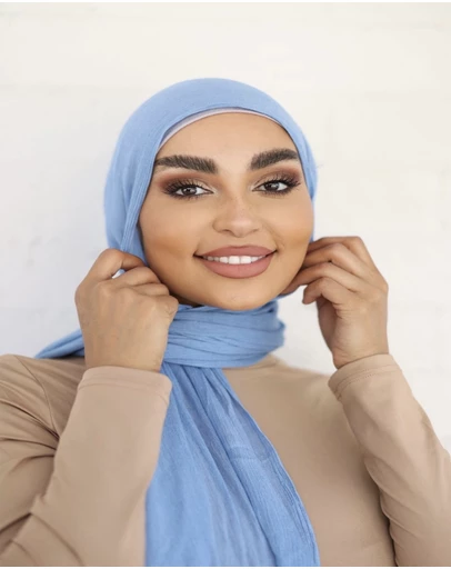 Mod Squad - Luxe Rayon Hijab Frayed Edge - SKY 41