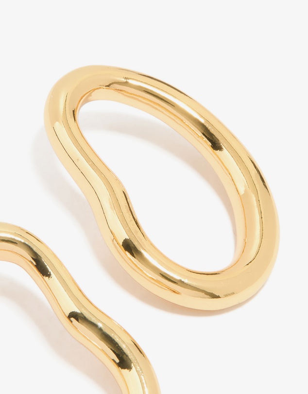 Lovisa - Gold Plated Organic Open Oval Stud Earrings