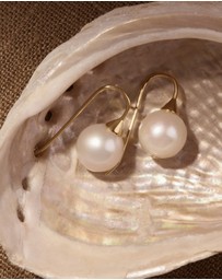 Najo - Luna Yellow Gold Pearl Earring