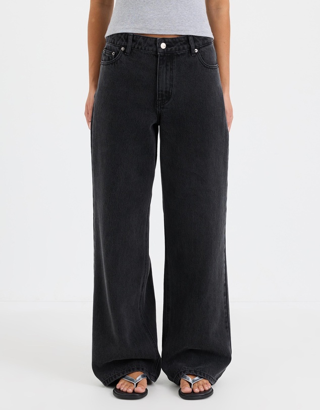 Calli - Cara Cinch Waist Mid Rise Relaxed Jeans