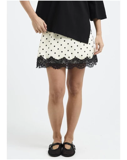 Alice In The Eve - Lola Polka Lace Mini Skirt