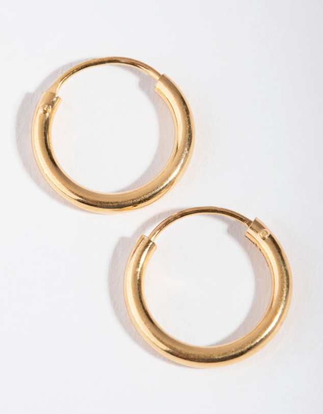 Lovisa - Gold Plated Sterling Silver 15x2MM Hoop Earrings