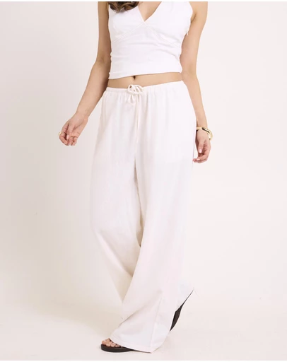 Subtitled - Hideaway Linen Wide Leg Pants