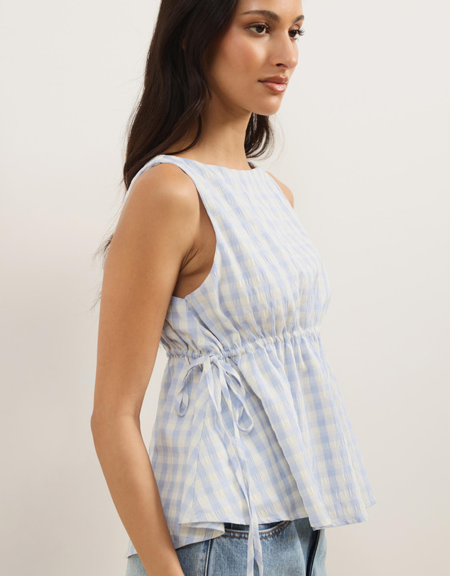 Atmos&Here - Greta Gingham Peplum Top