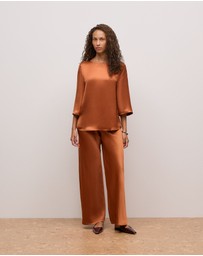 Trenery - Satin Bias Cut Pant in Sierra