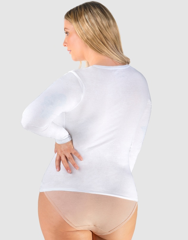 B Free Intimate Apparel - Superfine﻿ 100% Cotton Long Sleeve Top - 2 Pack